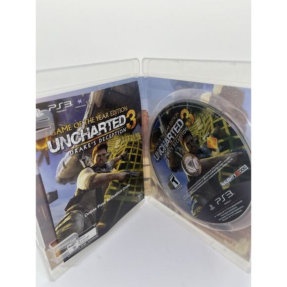 Uncharted 3: Drake's Deception PS3 PlayStation 3 Game Disc Case Complete CIB - Picture 5 of 5